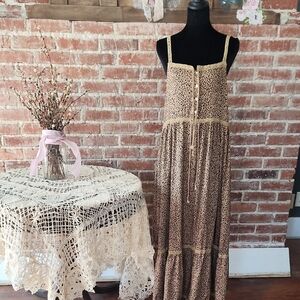 Boho Leopard Print Maxi Dress
